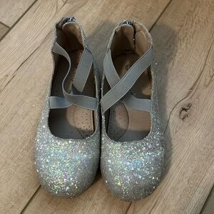 A bear co ballerinas size 13 gray iridescent glitter
